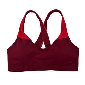 Victoria's Secret Sport Red Burgundy Color Block Sports Bra Medium